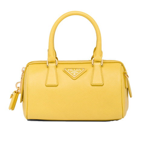 PRADA/普拉達 22新款 女士陽光黃色saffiano皮革琺瑯金屬斜挎單肩手提包1BB846_NZV_F0377_V_XOO