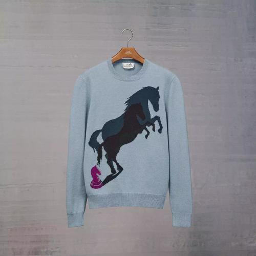  HERMES愛馬仕 22年秋冬 男士 針織衫 Pull col rond ??Chess and Shadow?? H267195HA3QLA