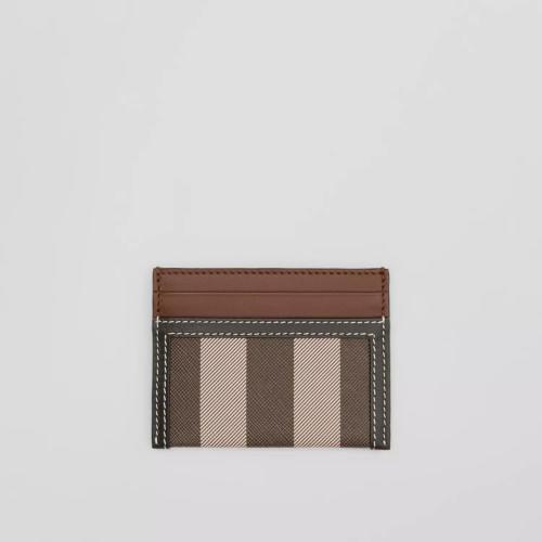  BURBERRY 22年秋冬 女士 格紋拼雙色皮革卡片夾 80623011