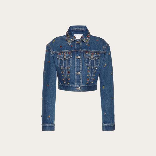  VALENTINO華倫天奴 22年秋冬 女士 夾克 VESTE BRODéE EN DENIM XB3DC02M6UK528