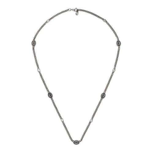  GUCCI古馳 22年秋冬 男士 互扣式雙G細版琺瑯項鏈 678658 J8410 8191 預(yù)定商品2-6周發(fā)貨