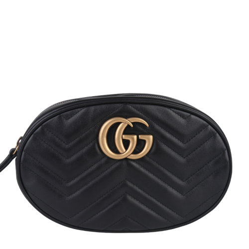 GUCCI/古馳  女士 女包經(jīng)典金屬雙G水波紋拉鏈腰包 491294 DSVRT 1000