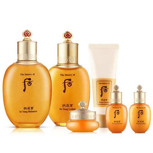 Whoo/后拱辰享氣韻生潤顏系列禮盒6件套350ml(水乳+洗面奶+面霜)爽膚水 乳液 水油平衡 套裝