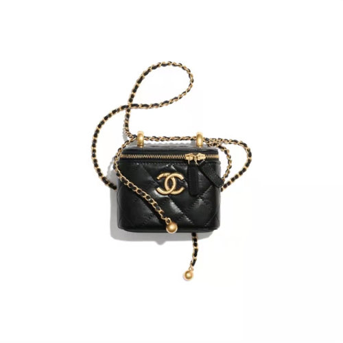 CHANEL/香奈兒 新款 雙金珠 經(jīng)典Logo小金球盒子包 鏈條口蓋零錢斜挎包 女包 AP2292 B06092 94305