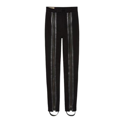  GUCCI古馳 22年秋冬 女士 皮革口袋拉鏈長褲 678743 XDBU9 1043