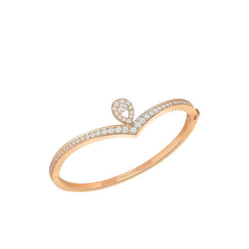 Chaumet/尚美  JOSéPHINE系列 女士18k金玫瑰金滿鉆心形手鏈082536