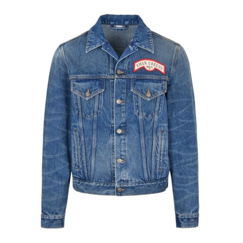 GUCCI/古馳 男裝 服裝 藍色棉質(zhì)刺繡牛仔 男士夾克外套