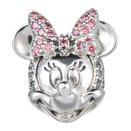 PANDORA/潘多拉 女士銀色925銀迪士尼炫目米妮肖像串飾串珠固定夾固定扣 797496CZS
