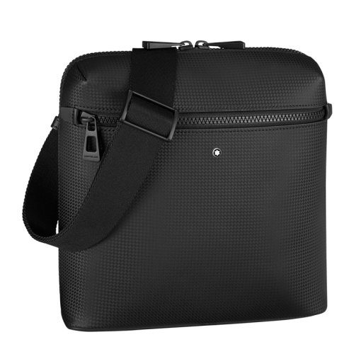 MontBlanc/萬(wàn)寶龍 男士經(jīng)典時(shí)尚黑色皮革斜挎包單肩包男包 123936