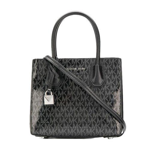 Michael Kors 邁克·科爾斯  Mercer系列 女士黑色MK印花手提單肩斜挎包