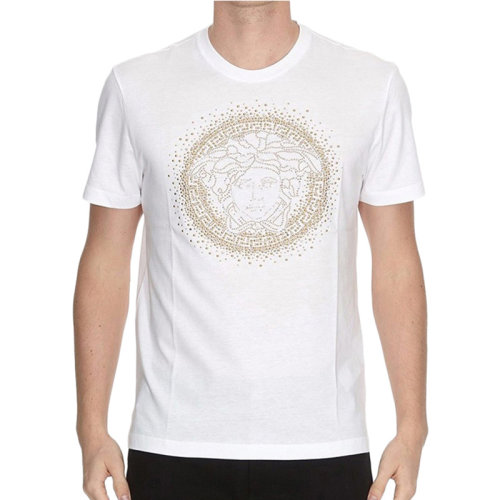 VERSACE/范思哲 男士純色經(jīng)典美杜莎頭像裝飾圓領(lǐng)短袖上衣T恤 A79160-A224620 多色可選