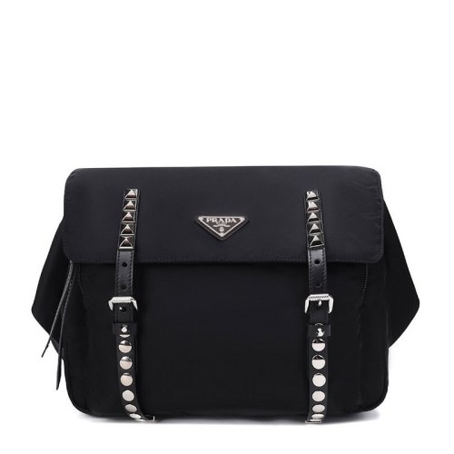 PRADA/普拉達(dá) 【楊冪、江疏影同款】女士織物鉚釘裝飾腰包女包 1BL013-2BYB-F0002
