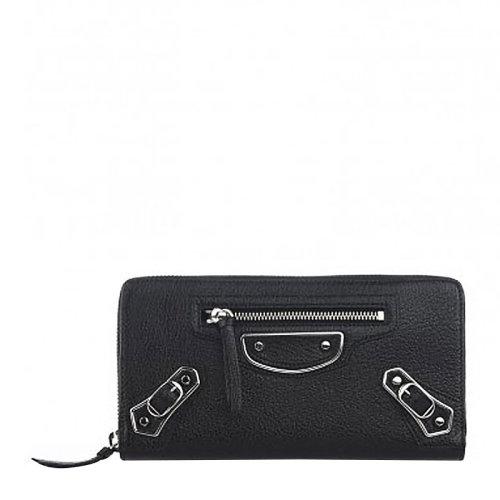 Balenciaga/巴黎世家 女士長(zhǎng)款羊皮拉鏈錢(qián)夾錢(qián)包