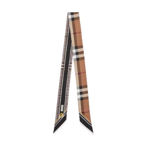  BURBERRY 22年秋冬 女士 格紋印花窄版絲巾 80358971 預(yù)定商品1-3周發(fā)貨