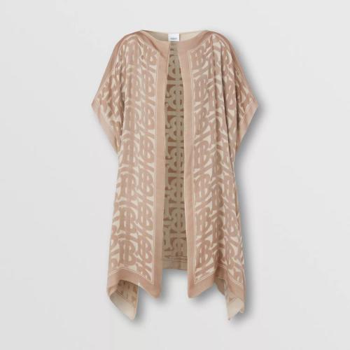  BURBERRY 22年秋冬 女士 專屬標識印花絲質(zhì)雪紡斗篷 80574231