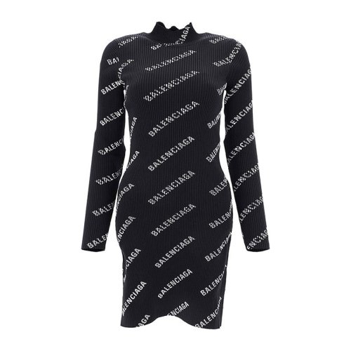  Balenciaga/巴黎世家 女士黑色聚酰胺連衣裙裙子 595196 T6140 1070 PLFSX