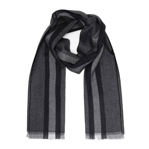 GUCCI/古馳 【秋冬】灰色羊毛條紋流蘇鑲邊圍脖圍巾 387574-4G200-1361