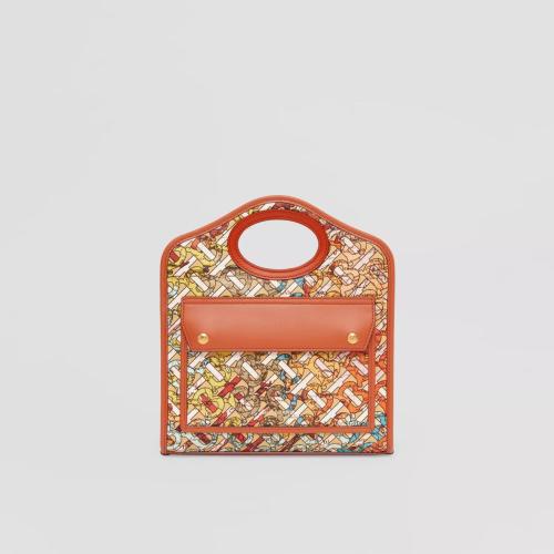  BURBERRY 22年秋冬 女士 迷你專屬標(biāo)識(shí)地圖印花皮革口袋包 80565791