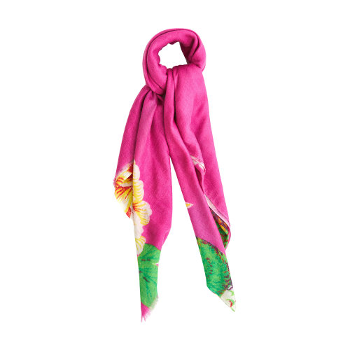 SHOKAY/繡嘉【定制】藝術(shù)家印染Jasper系列印花絲巾披肩方巾孔雀牡丹可定制尺寸小大