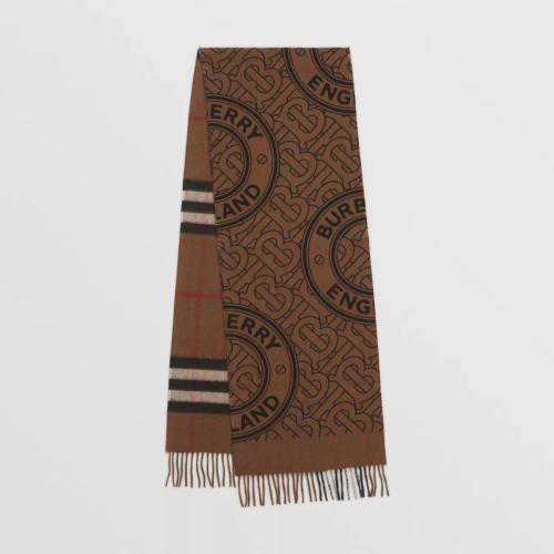  BURBERRY 22年秋冬 女士 雙面兩用格紋拼專屬標(biāo)識(shí)羊絨圍巾 80466151 預(yù)定商品1-3周發(fā)貨