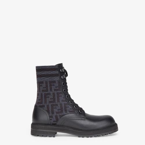  FENDI芬迪 22年春夏 男士 短靴 黑色皮革騎士短靴 7U1398A8C7F1C2P