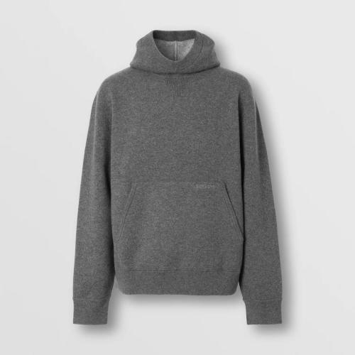  BURBERRY 22年秋冬 男士 徽標(biāo)裝飾寬松款羊絨混紡連帽衫 80587971