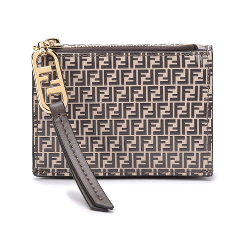 FENDI/芬迪 女士Micro Trifold系列牛皮短款錢包錢夾FF圖案 8M0462 AHM1