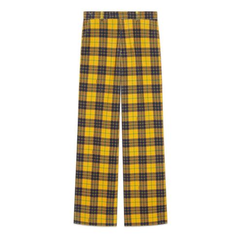  GUCCI古馳 22年秋冬 男士 蘇格蘭格紋棉質(zhì)長褲 714622 ZAKSH 7088