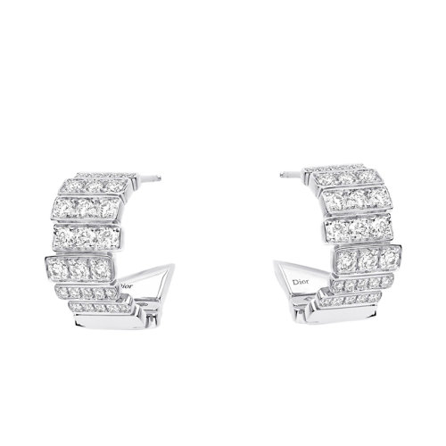 DIOR/迪奧 GEM系列 18K金白金鑲嵌鉆石耳環(huán)JGEM94005_0000