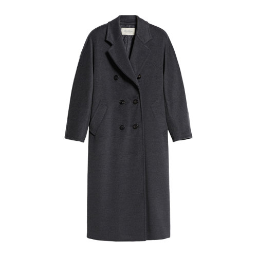 MaxMara/麥絲瑪拉 22年秋冬新款 3MADAME系列 女士無煙煤灰色羊毛羊絨混紡經(jīng)典大衣外套1018012306034