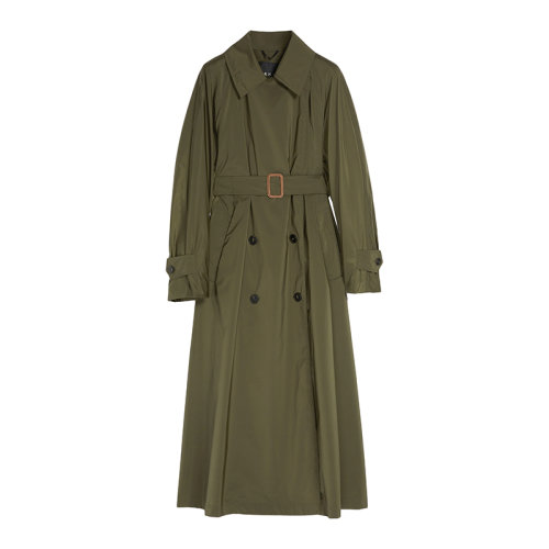 MaxMara/麥絲瑪拉 22年早春新款 STEGOLA系列 女士卡其綠色尼龍混紡技術(shù)防水帆布風(fēng)衣夾克5021082706003