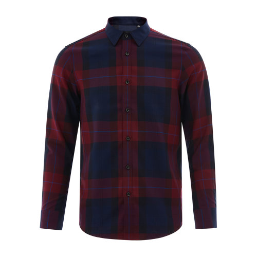 DIDIBOY/迪迪博邇男士長(zhǎng)袖襯衫休閑長(zhǎng)襯紅藍(lán)格紋襯衫潮流時(shí)尚襯衫簡(jiǎn)約百搭休襯