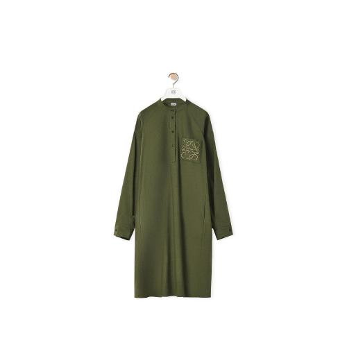  LOEWE羅意威 22年秋冬 女士 連衣裙 Anagram tunic dress in linen and cotton S359Y09X79-440