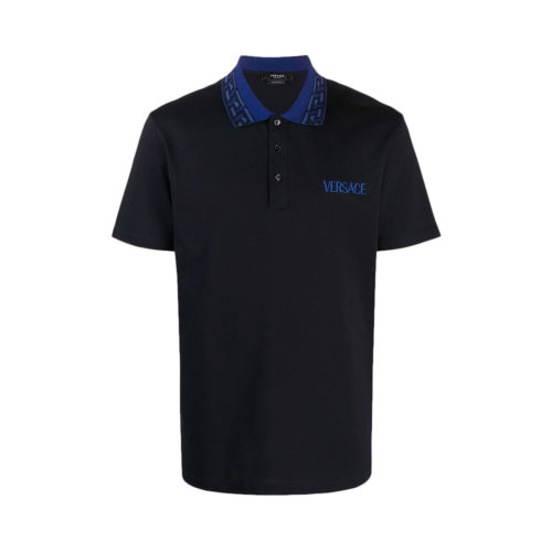 VERSACE/范思哲 男士純色棉質(zhì)徽標裝飾短袖上衣T恤POLO衫 10025451-A01875 多色可選