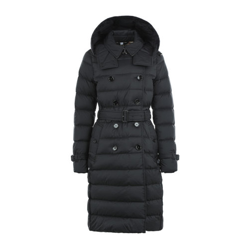 BURBERRY/博柏利21新品雙排扣連帽束腰中長(zhǎng)款女士羽絨服外套8018554