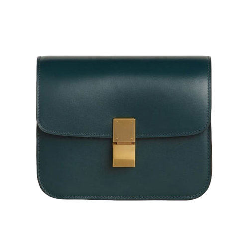 CELINE/賽琳 思琳女包 Classic 女士深綠色皮質單肩包 192523DLS.31AN