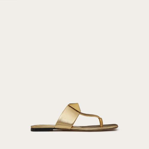  VALENTINO華倫天奴 22年春夏 女士 平底涼鞋 TONGS BASSES ONE STUD EN NAPPA LAMé XW0S0EI2N