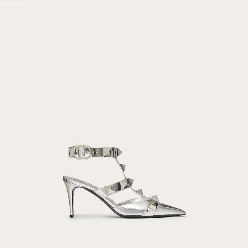  VALENTINO華倫天奴 22年秋冬 女士 中跟涼鞋 ESCARPINS ROMAN STUD EN CUIR DE VEAU EFFET MIR