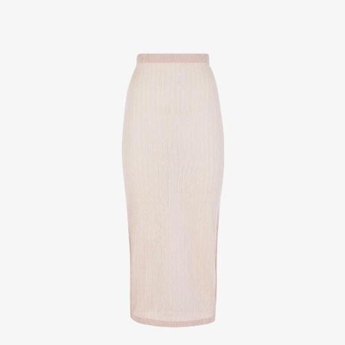  FENDI芬迪 22年秋冬 女士 半身裙 粉紅色人造絲半身裙 FZQ689ALAFF1IHD