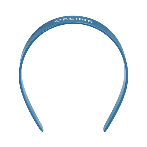 CELINE/賽琳 22新款 MONOCHROMS系列 女士藍色醋酸纖維白色標志頭帶發(fā)箍46Y376CLA.07BW