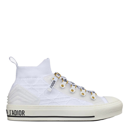 DIOR/迪奧 白色Cannage圖案技術針織 皮革嵌件和陳年金金屬配件 WALK'N'DIOR運動鞋KCK276NKR_S10W