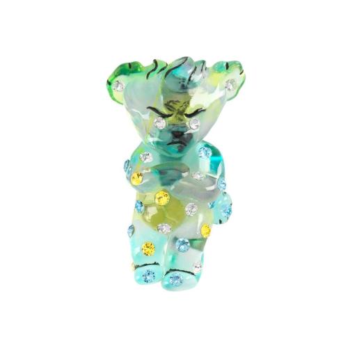  GUCCI古馳 22年秋冬 男士 Gucci HA HA HA特別系列小熊水晶胸針 725829 IAAAU 8522