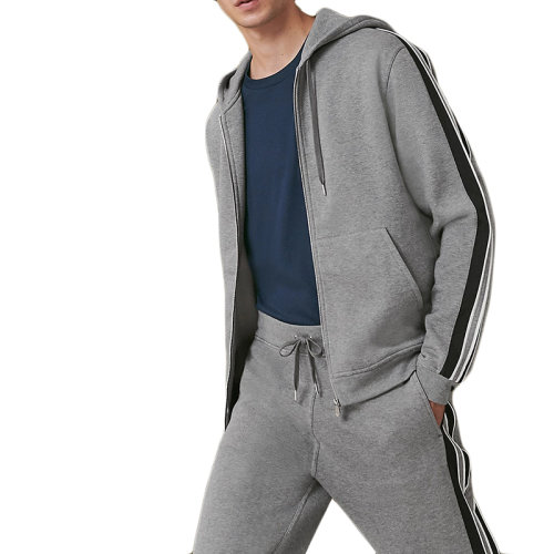 HERMES/愛馬仕 22年早春新款 男士灰色純棉拉鏈連帽衫H257660HA76LA