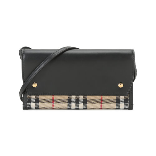 BURBERRY/博柏利  女款織物/配皮單肩斜挎包手拿包手機包 80418021