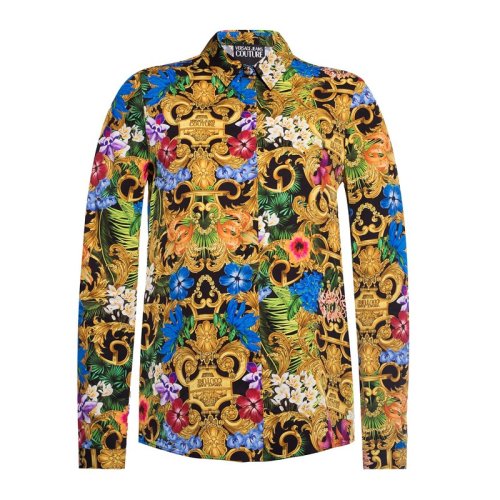  VERSACE JEANS COUTURE 女士拼色粘膠纖維長袖襯衫 B0HVA605 S0650 983 PLFSX