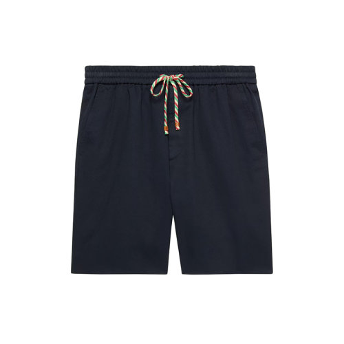  GUCCI/古馳 22年秋冬新款 男士藍(lán)色純棉短褲694115Z8A0M4020