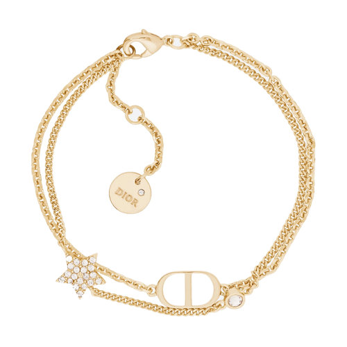 DIOR/迪奧  鍍金金屬點綴白色水晶星星手鏈 B1133PMTCY_D301
