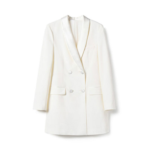 GeleiStory/GeleiStory氣質(zhì)顯瘦韓版緞面拼接青果領(lǐng)西裝套裝JK裙女裝＞女士西裝＞女士西服套裝