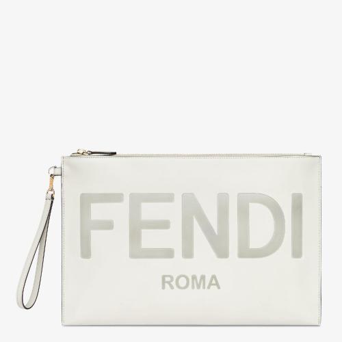  FENDI芬迪 22年秋冬 女士 手拿包 淺灰色皮革手拿包 8N0178AC9LF1C76