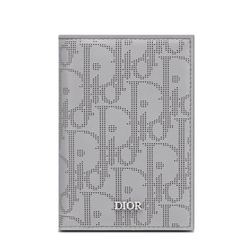 DIOR/迪奧  灰色DiorObliqueGalaxy皮革雙折卡夾2ESCH138VPD_H860